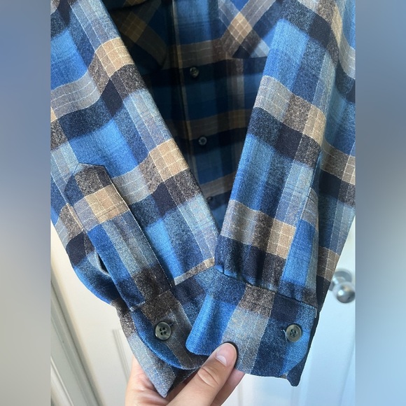 Men’s Pendleton Wool Plaid Flannel Button Up Shirt | Size Medium - Picture 7 of 9